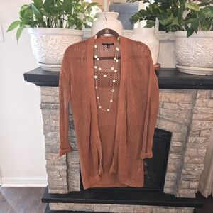 Banana Republic Women's Rust Open Knit Cardigan